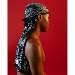 TELFAR Durags Bandana Print Durag - Black/White