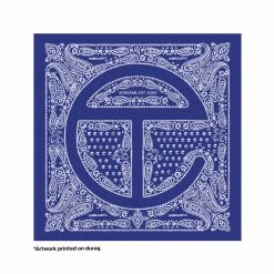 Wholesale ⭐ TELFAR Durags Bandana Print Durag - Blue/White 🛒 12 TELFAR Durags Bandana Print Durag - Blue/White