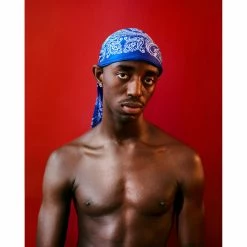 Wholesale ⭐ TELFAR Durags Bandana Print Durag - Blue/White 🛒 15 TELFAR Durags Bandana Print Durag - Blue/White