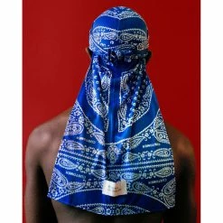 Wholesale ⭐ TELFAR Durags Bandana Print Durag - Blue/White 🛒 17 TELFAR Durags Bandana Print Durag - Blue/White