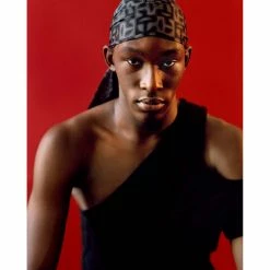 TELFAR Monogram Print Durag - Black/Grey