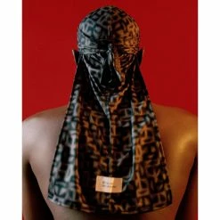 TELFAR Monogram Print Durag - Black/Grey