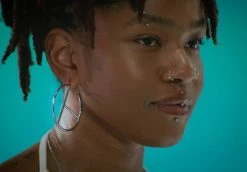 TELFAR Jewelry Large Logo Hoop Earring - Silver