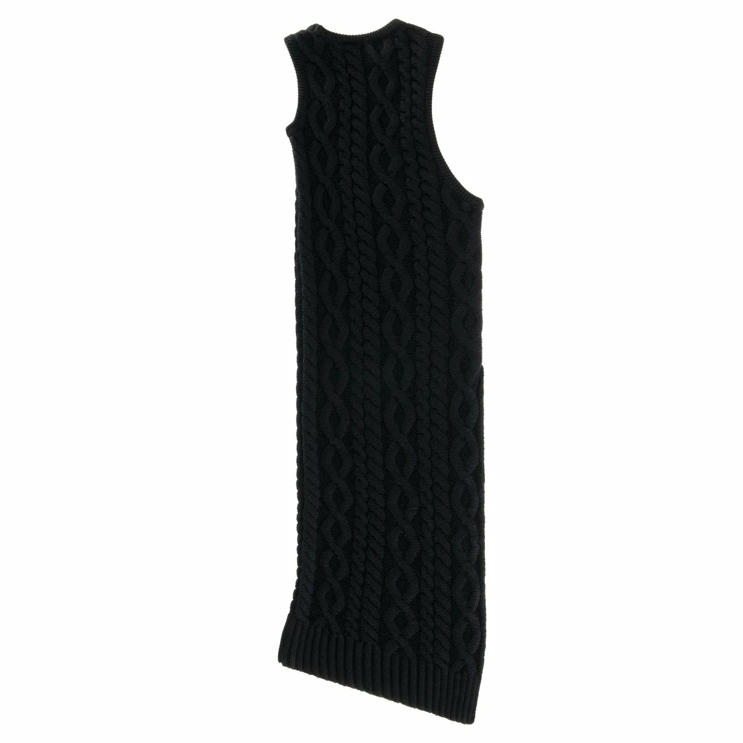 Budget ๐งจ TELFAR Cable Knit Half Tank Tunic - Black ๐ 3 TELFAR Cable Knit Half Tank Tunic - Black