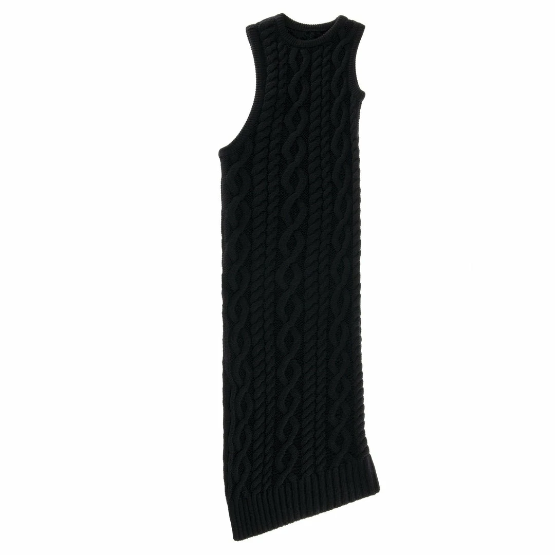 Budget ๐งจ TELFAR Cable Knit Half Tank Tunic - Black ๐ 1 TELFAR Cable Knit Half Tank Tunic - Black
