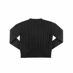 TELFAR Cable Knit Thumbhole Sweater - Black Cable Knits