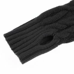 TELFAR Cable Knit Thumbhole Sweater - Black Cable Knits