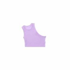 TELFAR Rib Knits Cropped Half Tank - Lavender