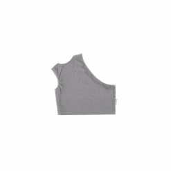 TELFAR Rib Knits Cropped Half Tank - Heather Grey