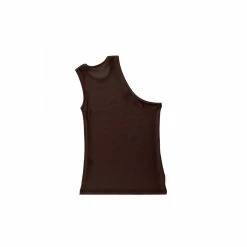 TELFAR Rib Knits Half Tank - Chocolate