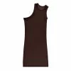 TELFAR Rib Knits Half Tank Tunic - Chocolate