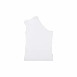 TELFAR Half Tank - White Rib Knits