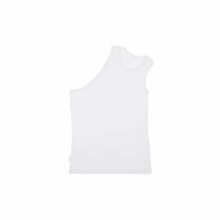 TELFAR Half Tank - White Rib Knits