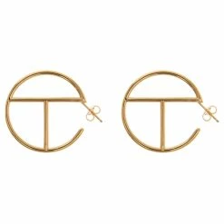 TELFAR Large Logo Hoop Earring - Gold