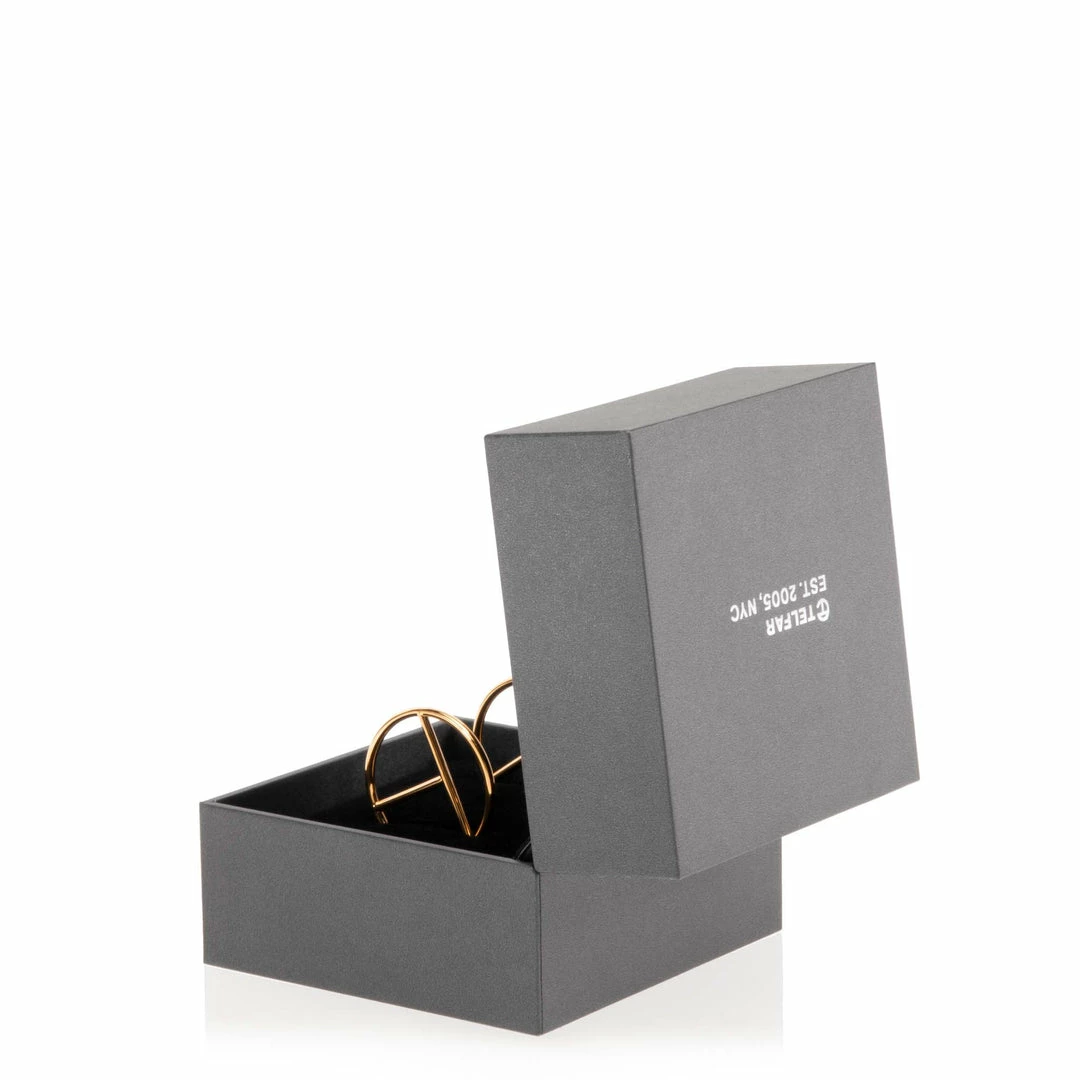 New ๐ฅ TELFAR Jewelry Medium Logo Hoop Earring - Gold โจ 2 TELFAR Jewelry Medium Logo Hoop Earring - Gold