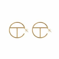 TELFAR Jewelry Medium Logo Hoop Earring - Gold