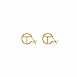 TELFAR Small Logo Hoop Earring - Gold