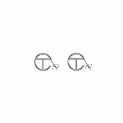 TELFAR Small Logo Hoop Earring - Silver Jewelry