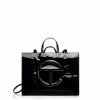 TELFAR Large Black Patent Shopping Bag Patent Shoppers