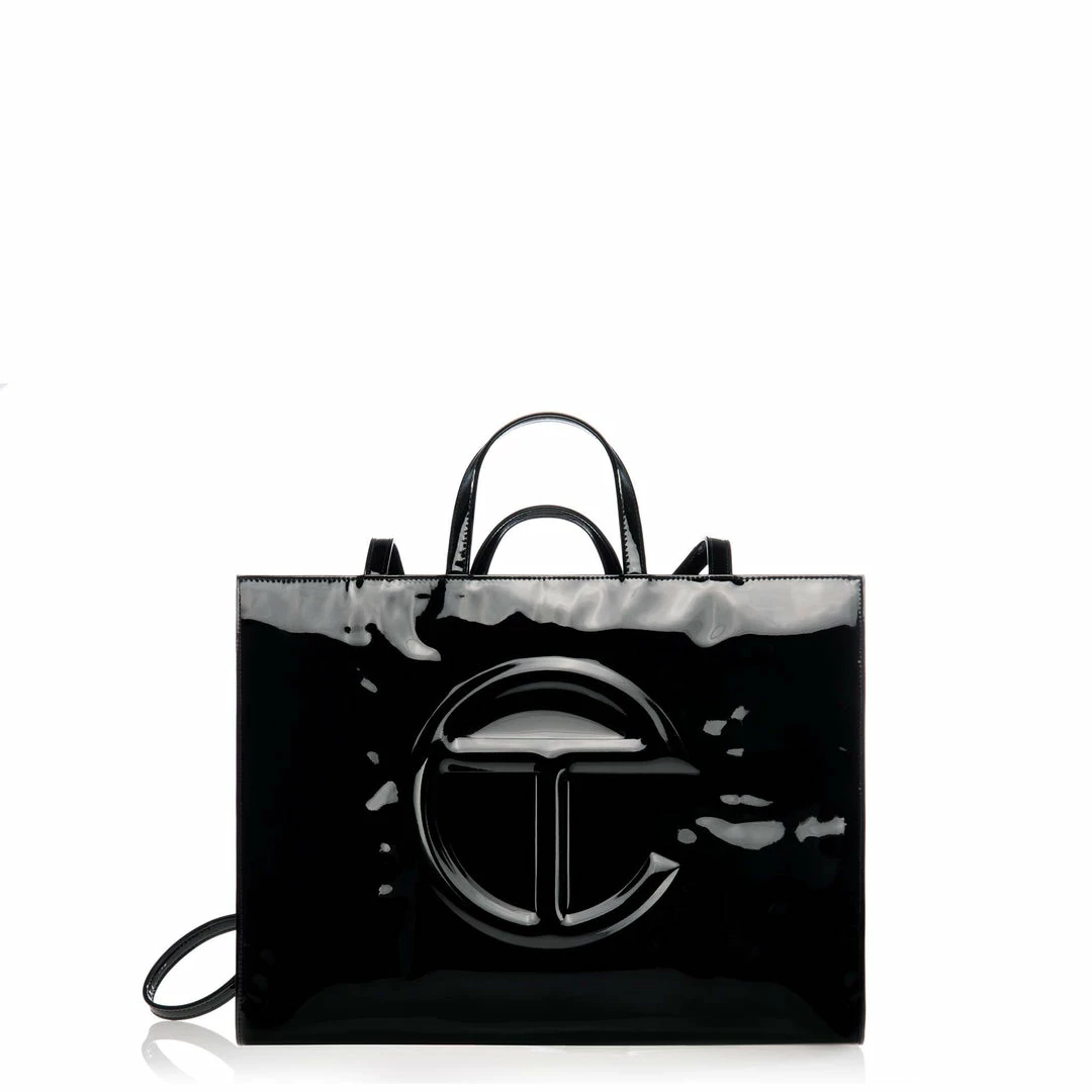 Budget ๐ TELFAR Large Black Patent Shopping Bag Patent Shoppers ๐งจ 1 TELFAR Large Black Patent Shopping Bag Patent Shoppers