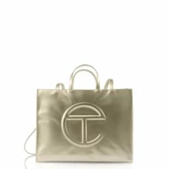 TELFAR Large Gold Shopping Bag