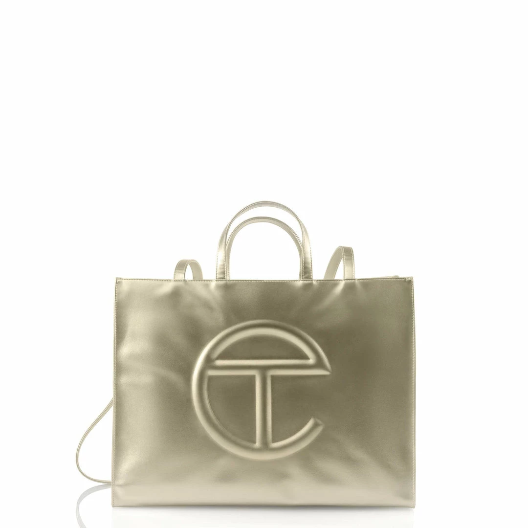 Best Pirce ⭐ TELFAR Large Gold Shopping Bag 👏 1 TELFAR Large Gold Shopping Bag