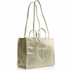 TELFAR Large Gold Shopping Bag