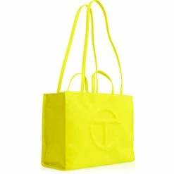 TELFAR Large Highlighter Yellow Shopping Bag Shopping Bags