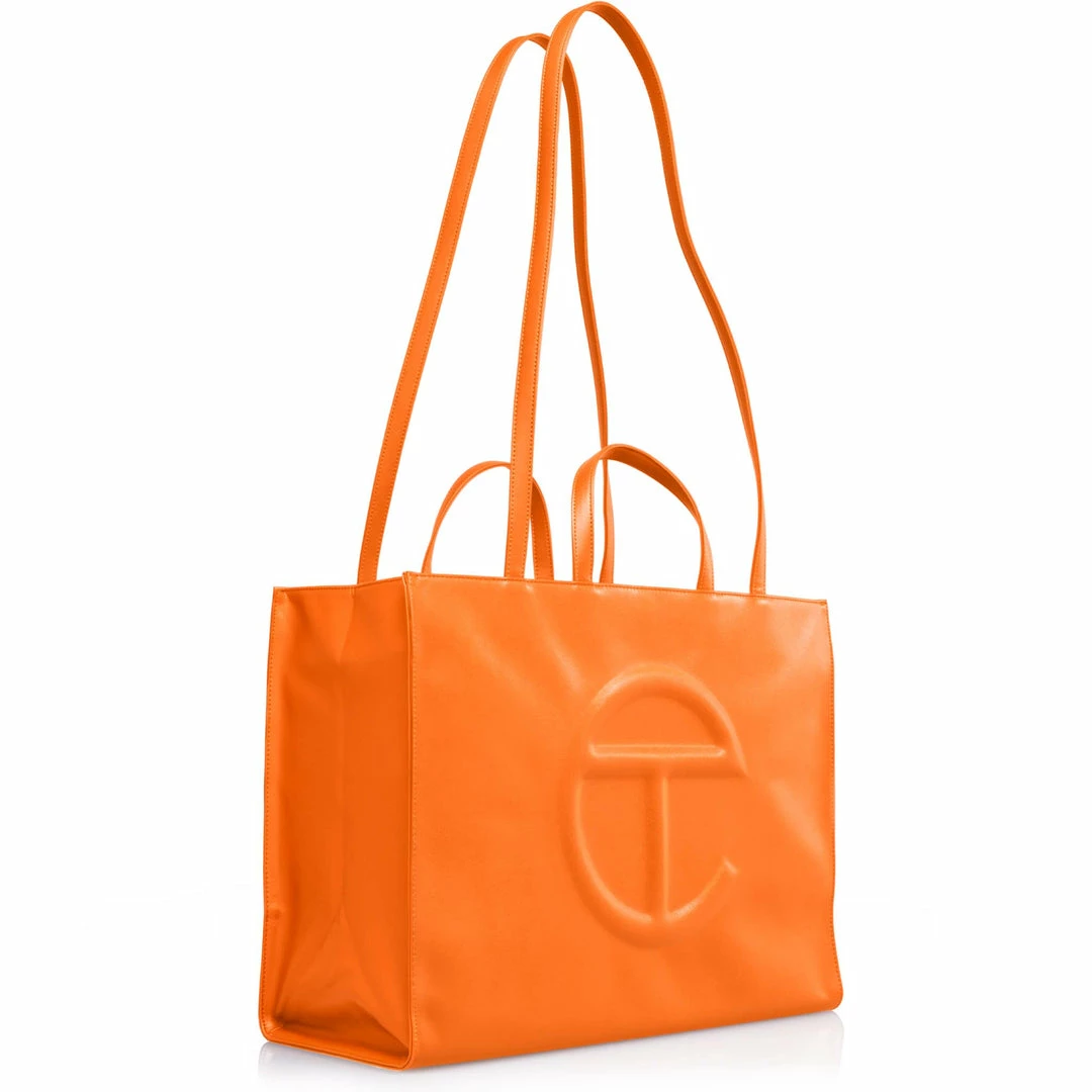Cheap 🥰 TELFAR Large Orange Shopping Bag 👏 2 TELFAR Large Orange Shopping Bag