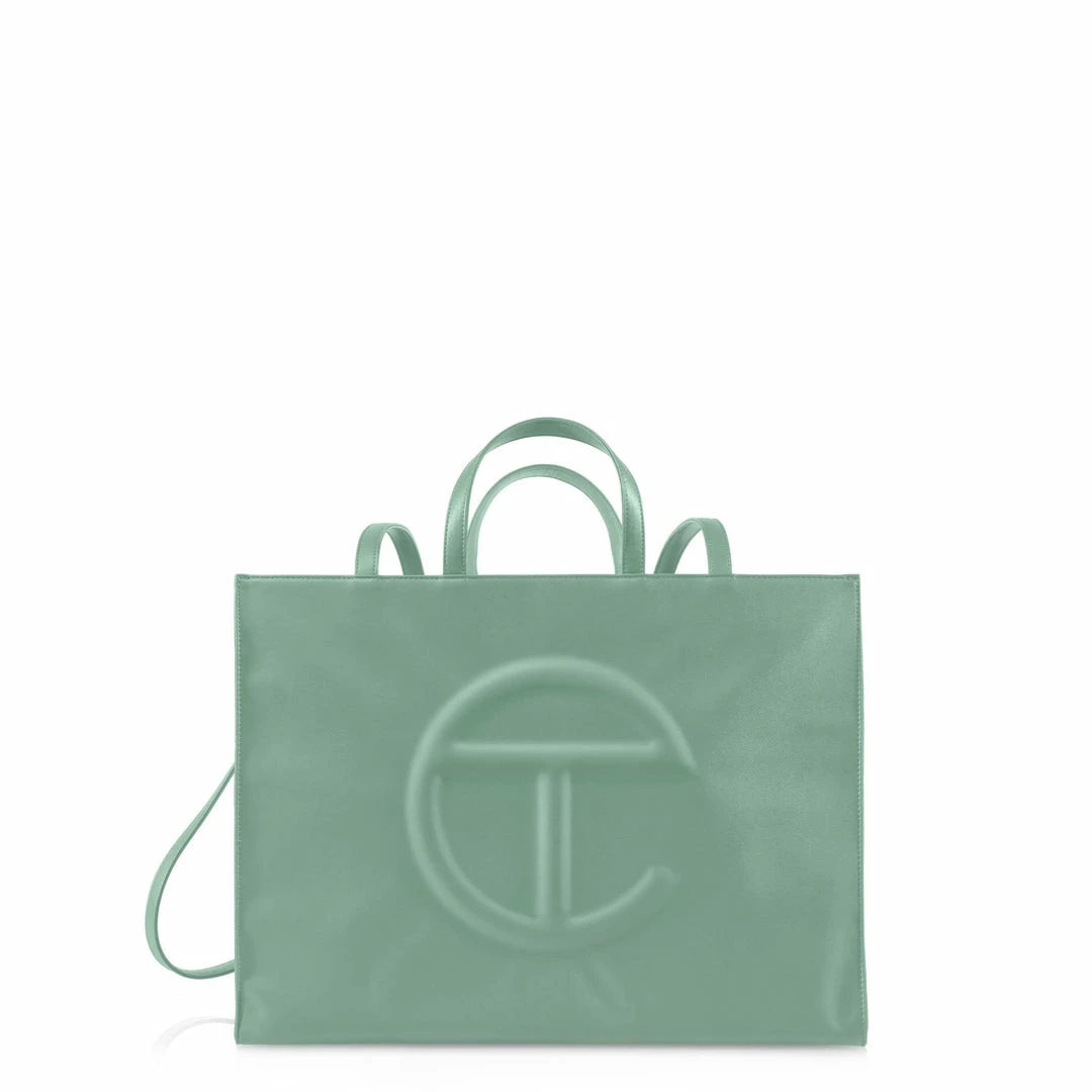 Wholesale ✨ TELFAR Large Sage Shopping Bag Shopping Bags 💯 1 TELFAR Large Sage Shopping Bag Shopping Bags
