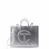 TELFAR Large Silver Shopping Bag