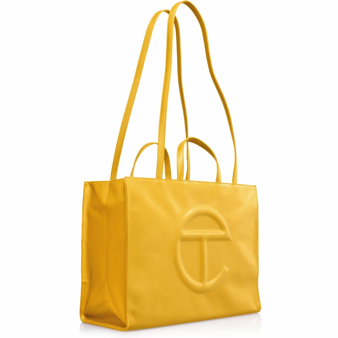 Hot Sale ⭐ TELFAR Large Yellow Shopping Bag 🧨 2 TELFAR Large Yellow Shopping Bag