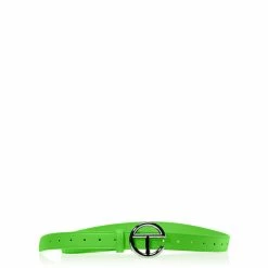 TELFAR Hats + Belts Logo Belt - Silver/Highlighter Green