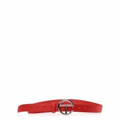 TELFAR Hats + Belts Logo Belt - Silver/Red