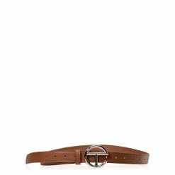 TELFAR Logo Belt - Silver/Tan
