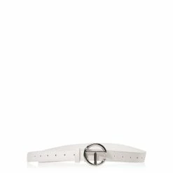 TELFAR Hats + Belts Logo Belt - Silver/White