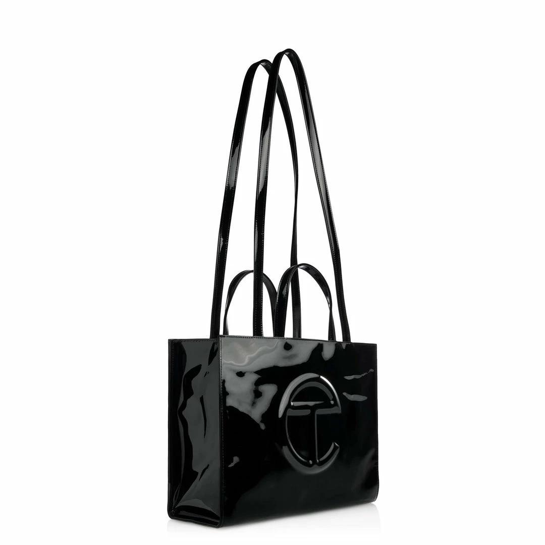Best deal ๐งจ TELFAR Medium Black Patent Shopping Bag Patent Shoppers ๐ 2 TELFAR Medium Black Patent Shopping Bag Patent Shoppers