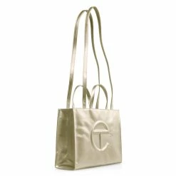 TELFAR Medium Gold Shopping Bag