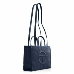 TELFAR Medium Navy Shopping Bag