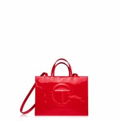 TELFAR Medium Red Patent Shopping Bag