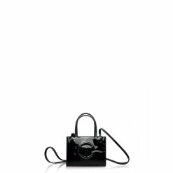 TELFAR Small Black Patent Shopping Bag Patent Shoppers