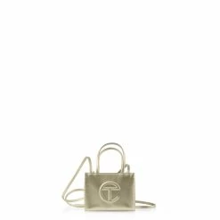 TELFAR Small Gold Shopping Bag Shopping Bags