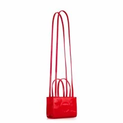 TELFAR Small Red Patent Shopping Bag Patent Shoppers