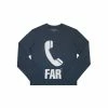 TELFAR T-Shirts Telephone Long Sleeve T- Off-Black