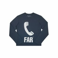 TELFAR T-Shirts Telephone Long Sleeve T- Off-Black