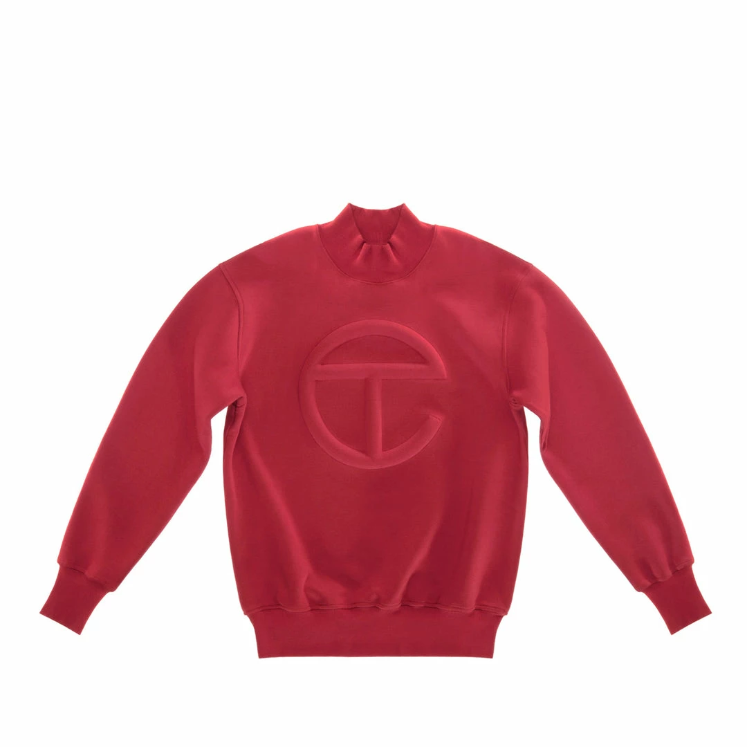 New π TELFAR Embossed Mockneck - Oxblood π 1 TELFAR Embossed Mockneck - Oxblood