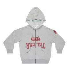 TELFAR Zip-up Hoodie - Heather Grey Hoodies + Sweats
